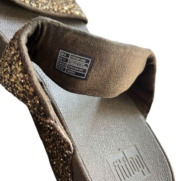 Fitflop size 11 brown sparkle sandal shoe - Picture 3 of 5